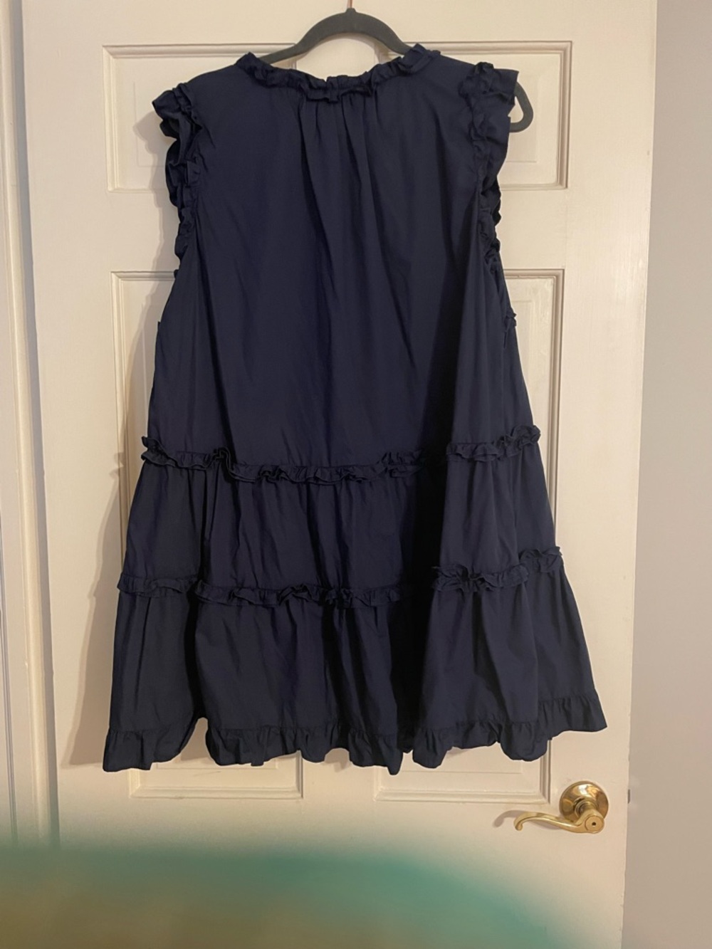 Sleeveless Ruffle Tiered Dress - Navy
